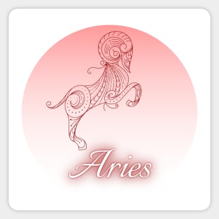 Spherical Zodiac Aries Sticker